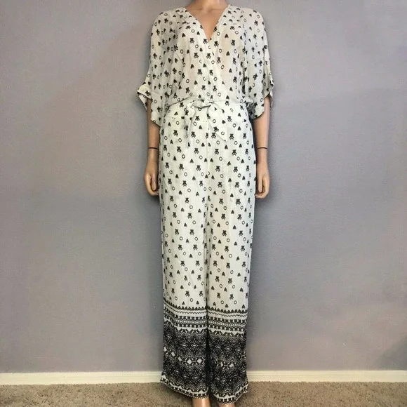 Splendid Pants Jumpsuits Splendid Striped Jumpsuit Surplice